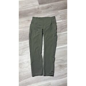 Lululemon All the Right Places‎ Crop 23 Leggings Womens 4 Olive Green Excellent